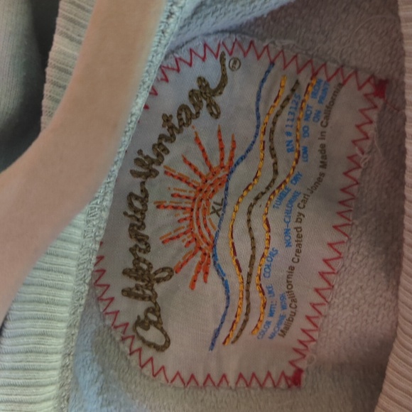 California vintage tie dye embroidered Malibu beachy sweatshirt XL - Picture 5 of 5